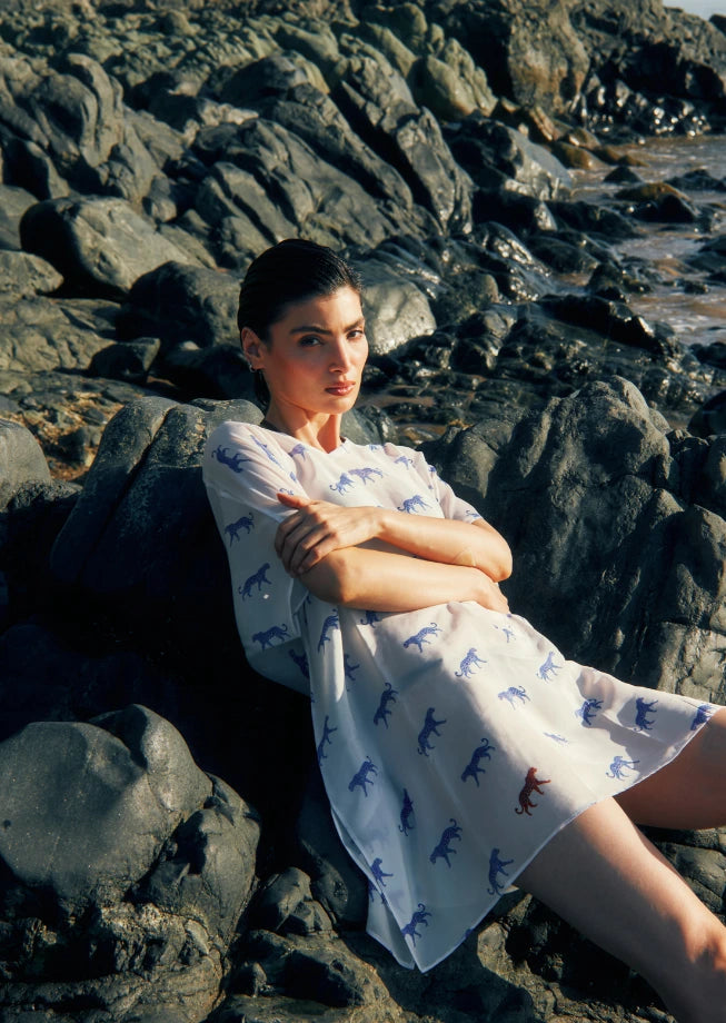 Leopard Luxe Printed Short Kaftan