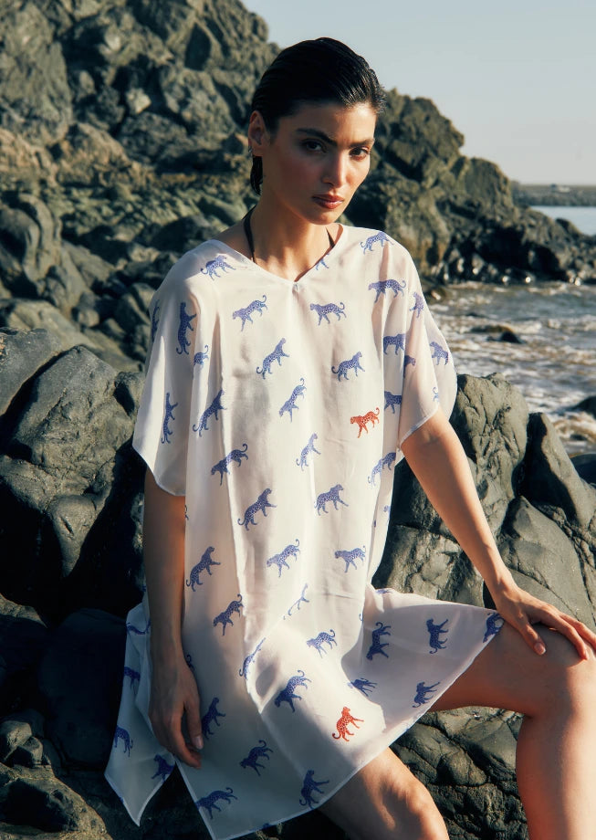 Leopard Luxe Printed Short Kaftan