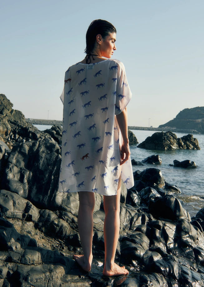 Leopard Luxe Printed Short Kaftan