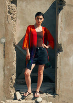 Roar Abstract Print Short kimono