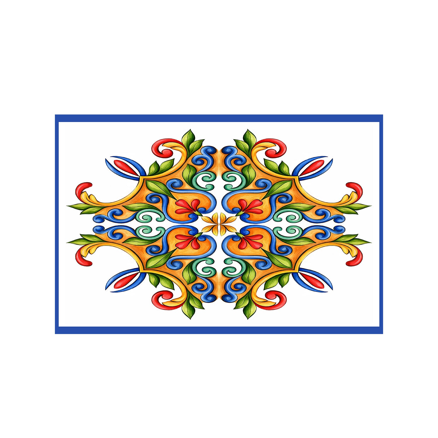 Majolica Mosaic Resort Cotton Sarong - Multicolour Motif