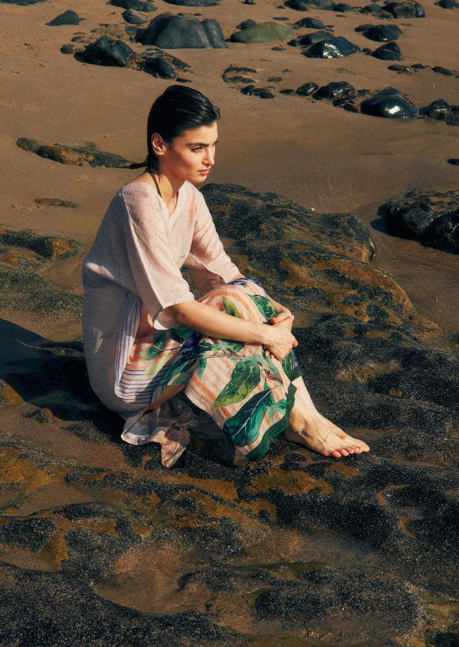 The Breeze Long Kaftan With Side Slits