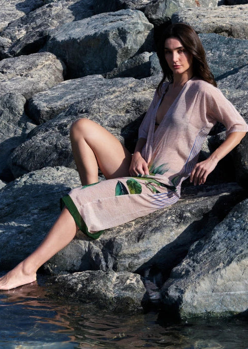 The Breeze Short Sleeves Long Kimono