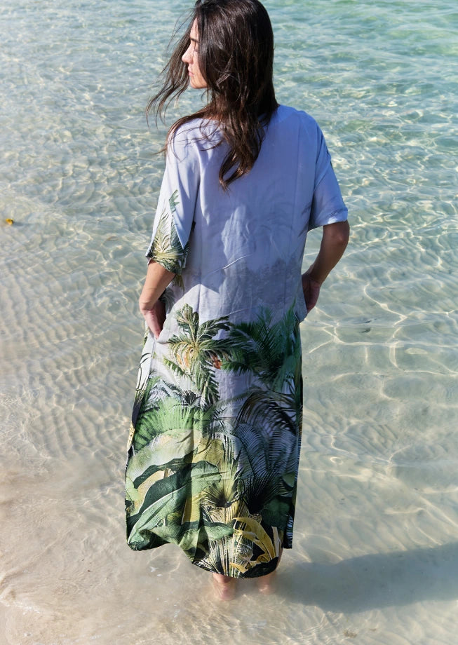 Wild Wings Bird In The Jungle Long Kaftan