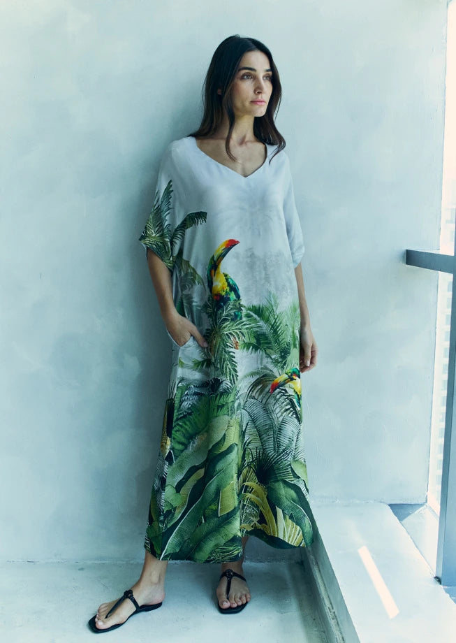 Wild Wings Bird In The Jungle Long Kaftan