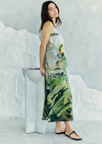 Wild Wings Bird In The Jungle Spaghetti Strap Maxi Dress