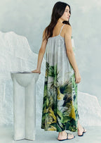 Wild Wings Bird In The Jungle Spaghetti Strap Maxi Dress