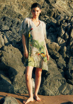 Wild Wings Bird In The Jungle Sheer Short kaftan